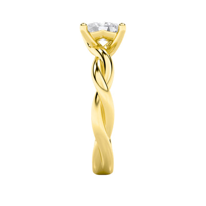 1Cttw Elongated Cushion Shaped Lab Grown Diamond (F/VS) Twisted Shank Solitaire Engagement Ring in 14K Gold