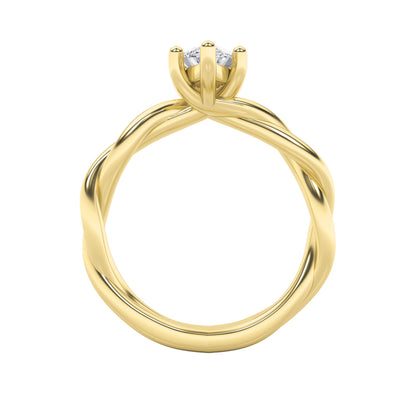 1.5Cttw Marquise Shaped Lab Grown Diamond (F/VS) Twisted Shank Solitaire Engagement Ring in 14K Gold