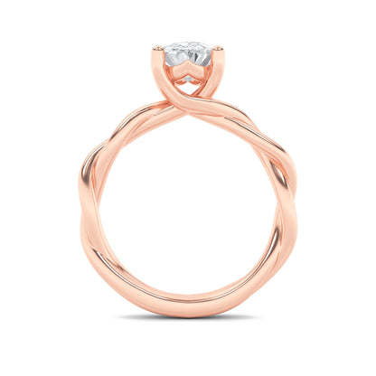1.5Cttw Oval Shaped Lab Grown Diamond (F/VS) Twisted Shank Solitaire Engagement Ring in 14K Gold