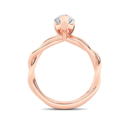 1.5Cttw Pear Shaped Lab Grown Diamond (F/VS) Twisted Shank Solitaire Engagement Ring in 14K Gold