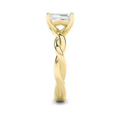 2Cttw Radiant Shaped Lab Grown Diamond (F/VS) Twisted Shank Solitaire Engagement Ring in 14K Gold