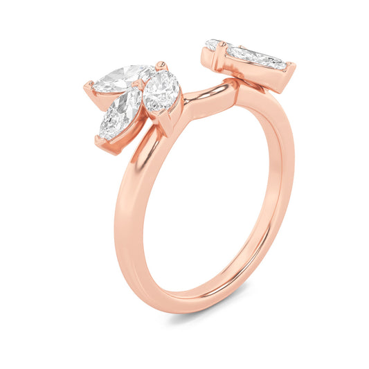 1Cttw Marquise Shaped Lab Grown Diamond (F/VVS) Wrap Ring in 14K Gold