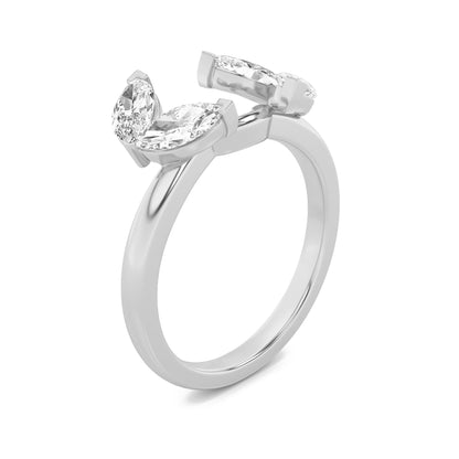 1Cttw Marquise Shaped Lab Grown Diamond (F/VS) Wrap Ring in 14K Gold