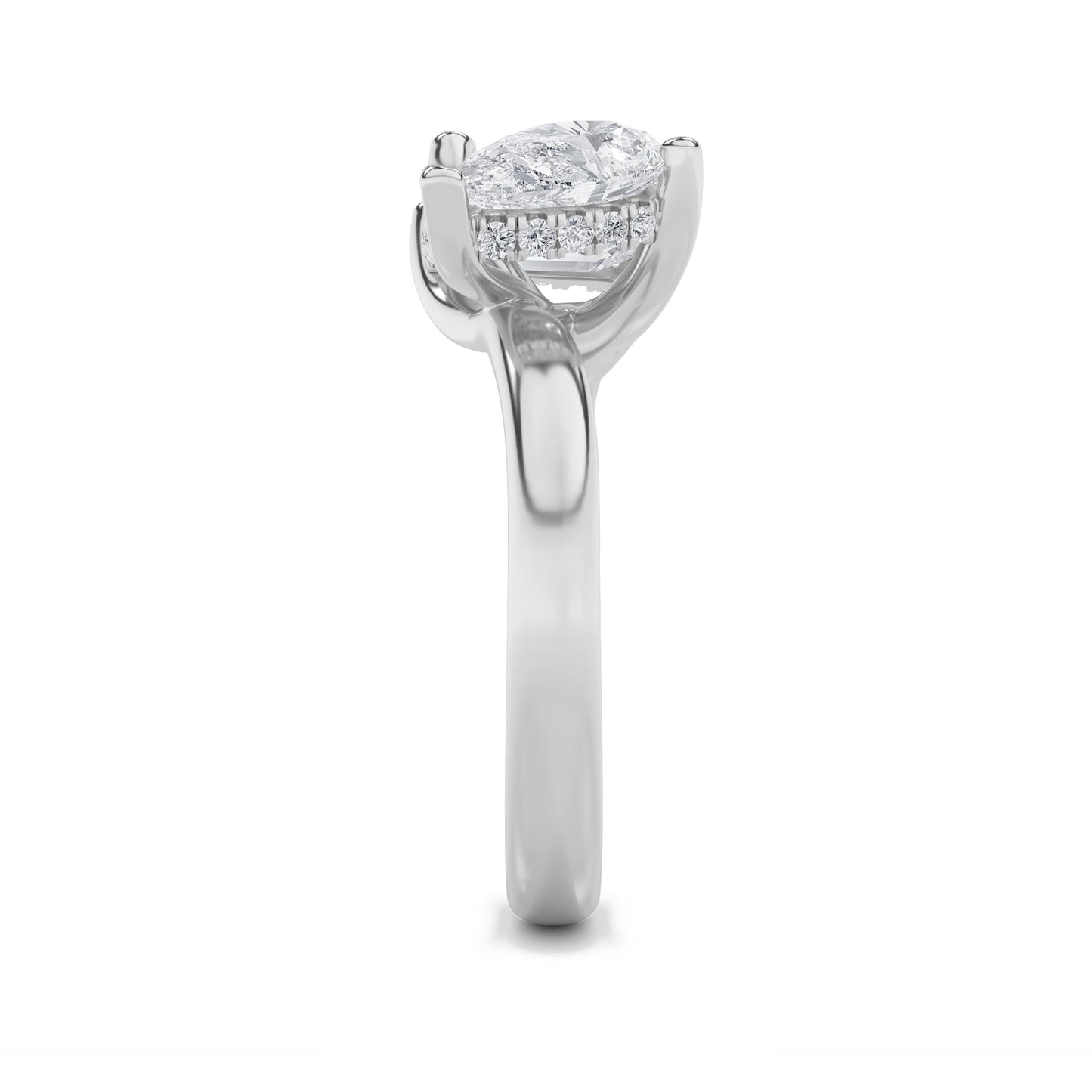 3Cttw Emerald Shaped Lab Grown Diamond (F/VS) Toi et Moi Engagement Ring in 14K Gold