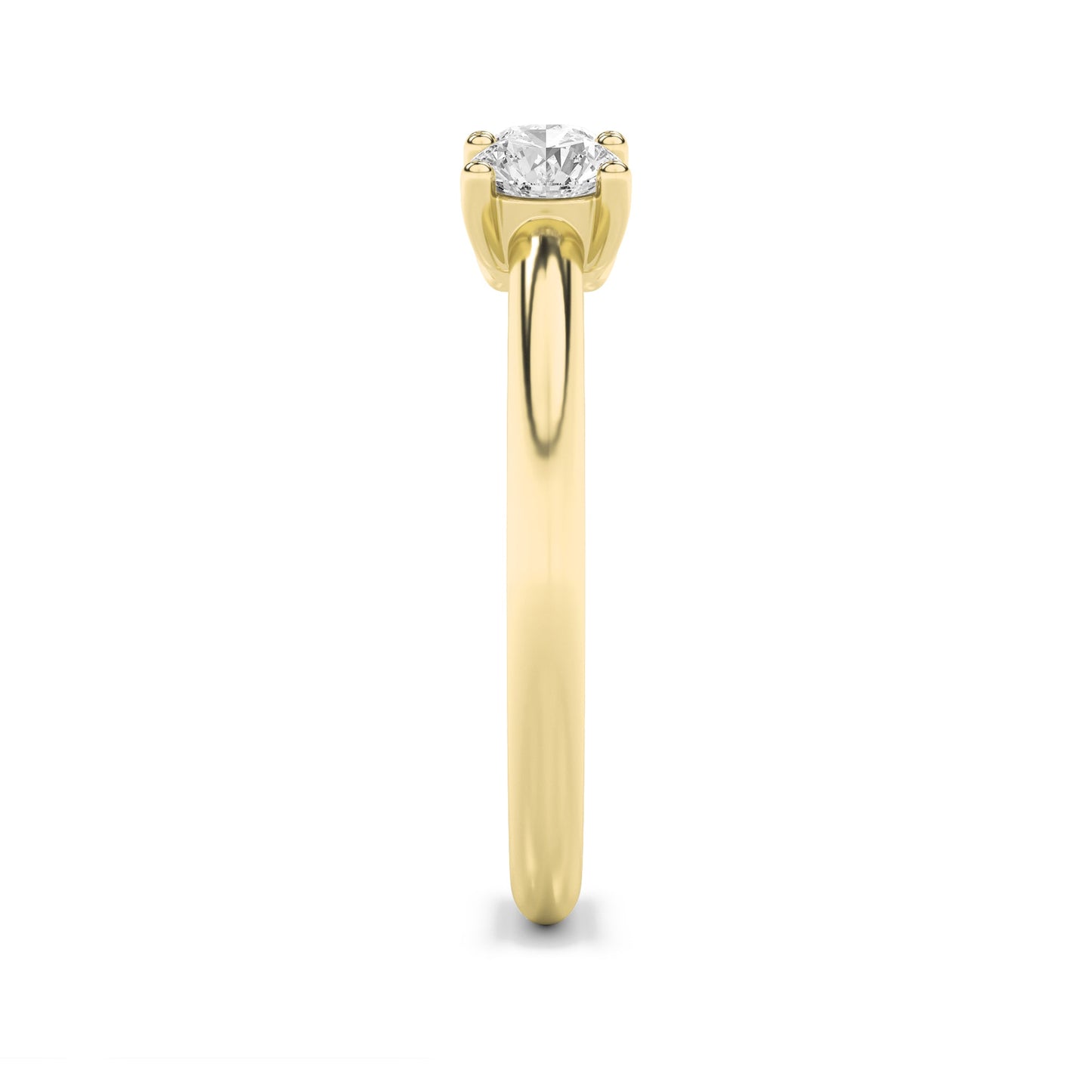 0.75Cttw Round Shaped Lab Grown Diamond (F/VS) Three Stone Band Ring in 14K Gold