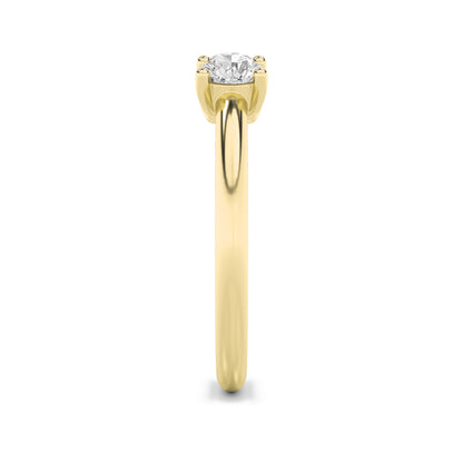 0.75Cttw Round Shaped Lab Grown Diamond (F/VS) Three Stone Band Ring in 14K Gold