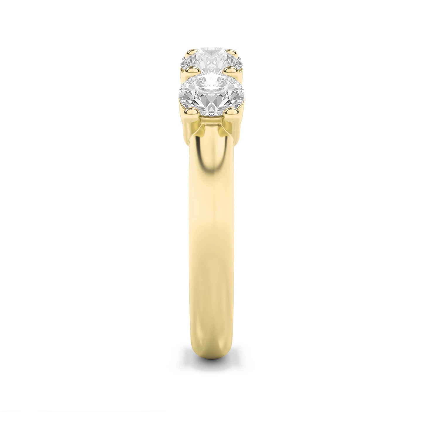 1.5Cttw Round Shaped Lab Grown Diamond (F/VS) Five Stone Band Ring in 14K Gold