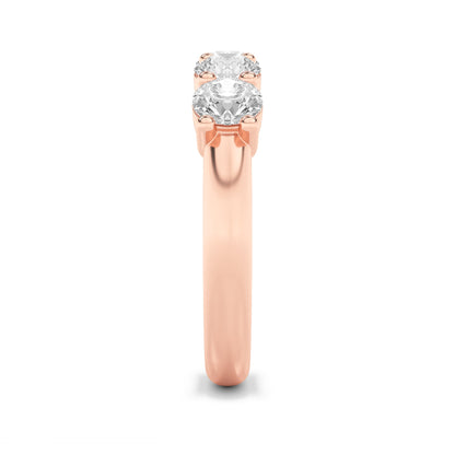 1.5Cttw Round Shaped Lab Grown Diamond (F/VS) Five Stone Band Ring in 14K Gold