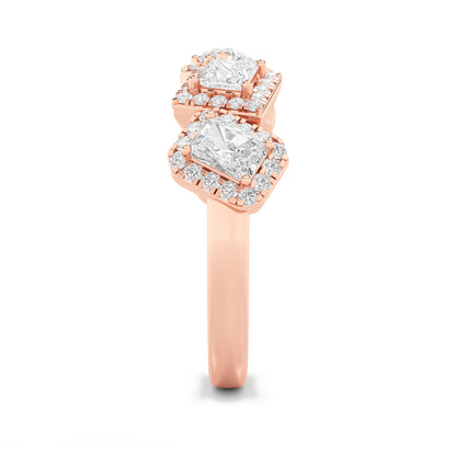 1.5Cttw Mix Shaped Lab Grown Diamond (F/VS) Five Stone Ring in 14K Gold