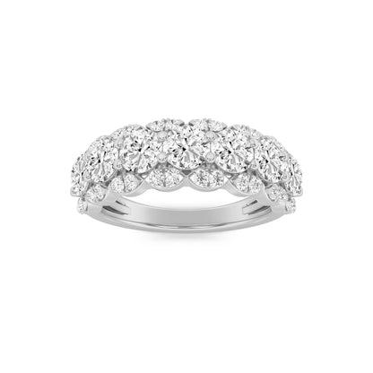 2Cttw Round Shaped Lab Grown Diamond (F/VS) MultiStone Band Ring in 14K Gold