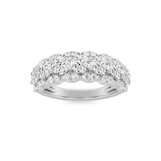 2Cttw Round Shaped Lab Grown Diamond (F/VS) MultiStone Band Ring in 14K Gold