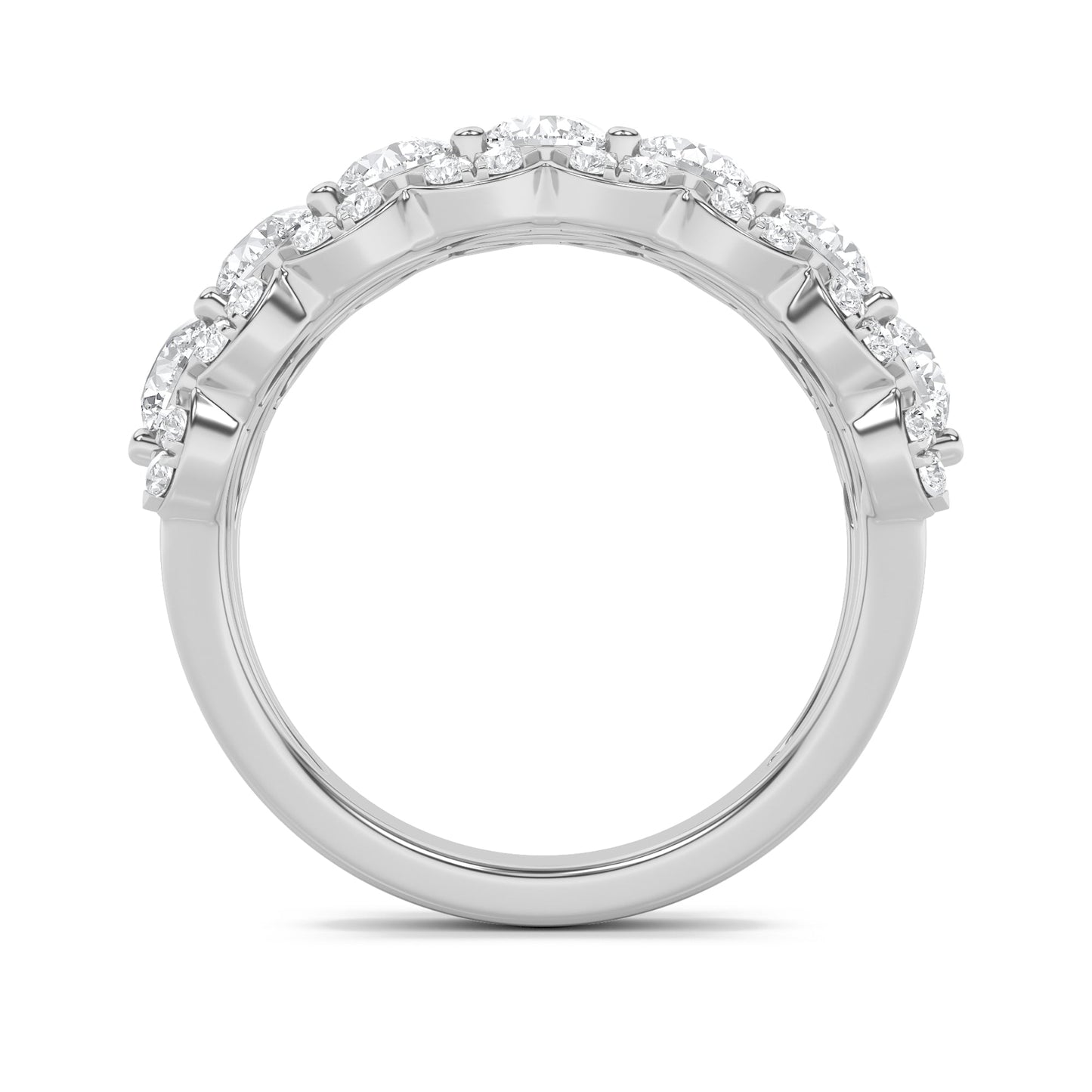 2Cttw Round Shaped Lab Grown Diamond (F/VS) MultiStone Band Ring in 14K Gold