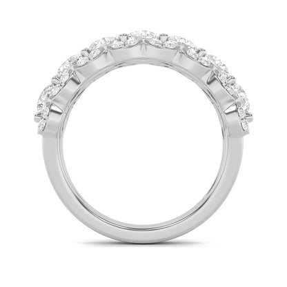 2Cttw Round Shaped Lab Grown Diamond (F/VS) MultiStone Band Ring in 14K Gold