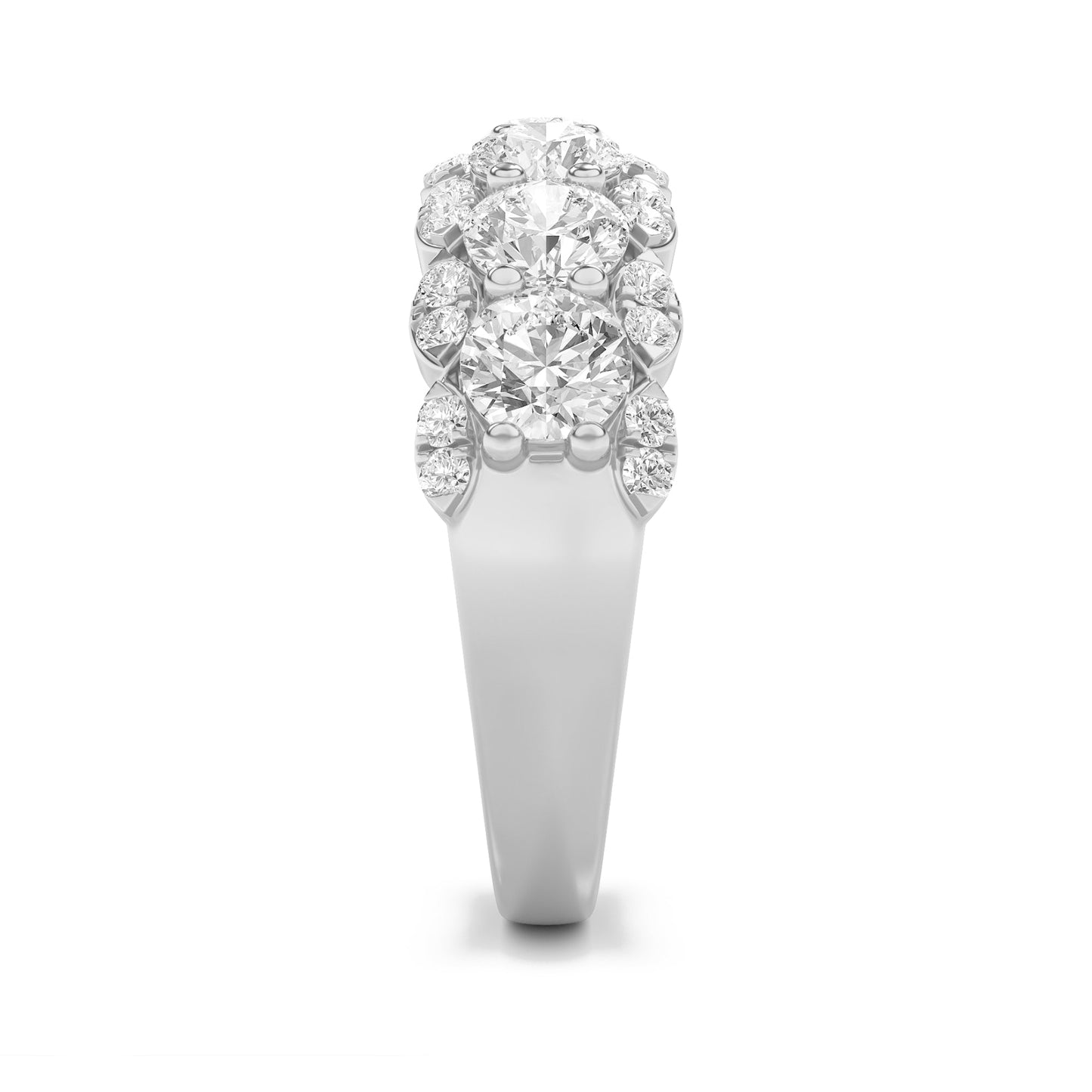 2Cttw Round Shaped Lab Grown Diamond (F/VS) MultiStone Band Ring in 14K Gold