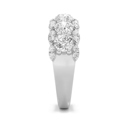 2Cttw Round Shaped Lab Grown Diamond (F/VS) MultiStone Band Ring in 14K Gold