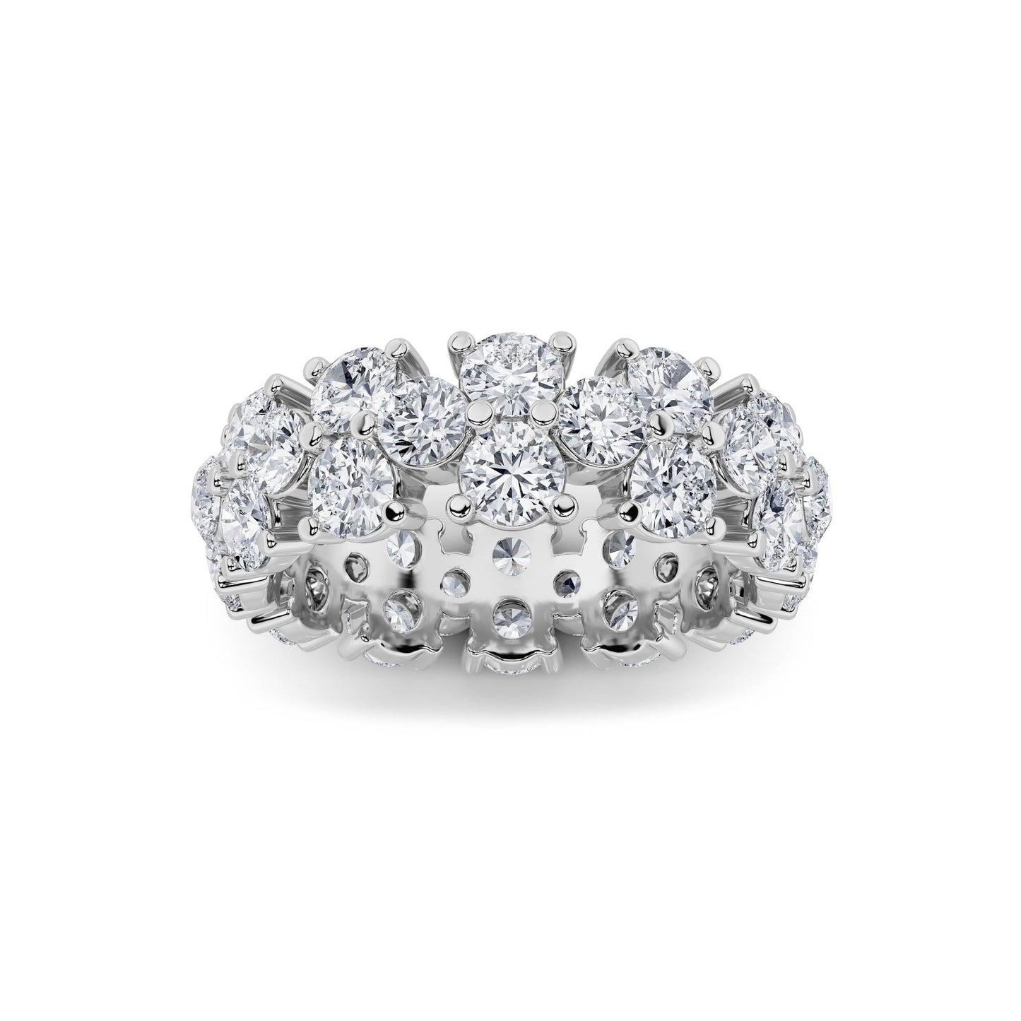 5Cttw Round Shaped Lab Grown Diamond (F/VS) Eternity Band Ring in 14K Gold