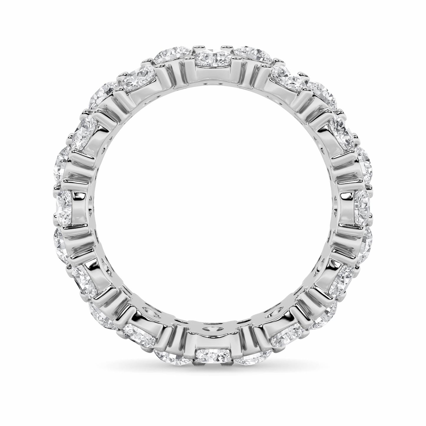 5Cttw Round Shaped Lab Grown Diamond (F/VS) Eternity Band Ring in 14K Gold