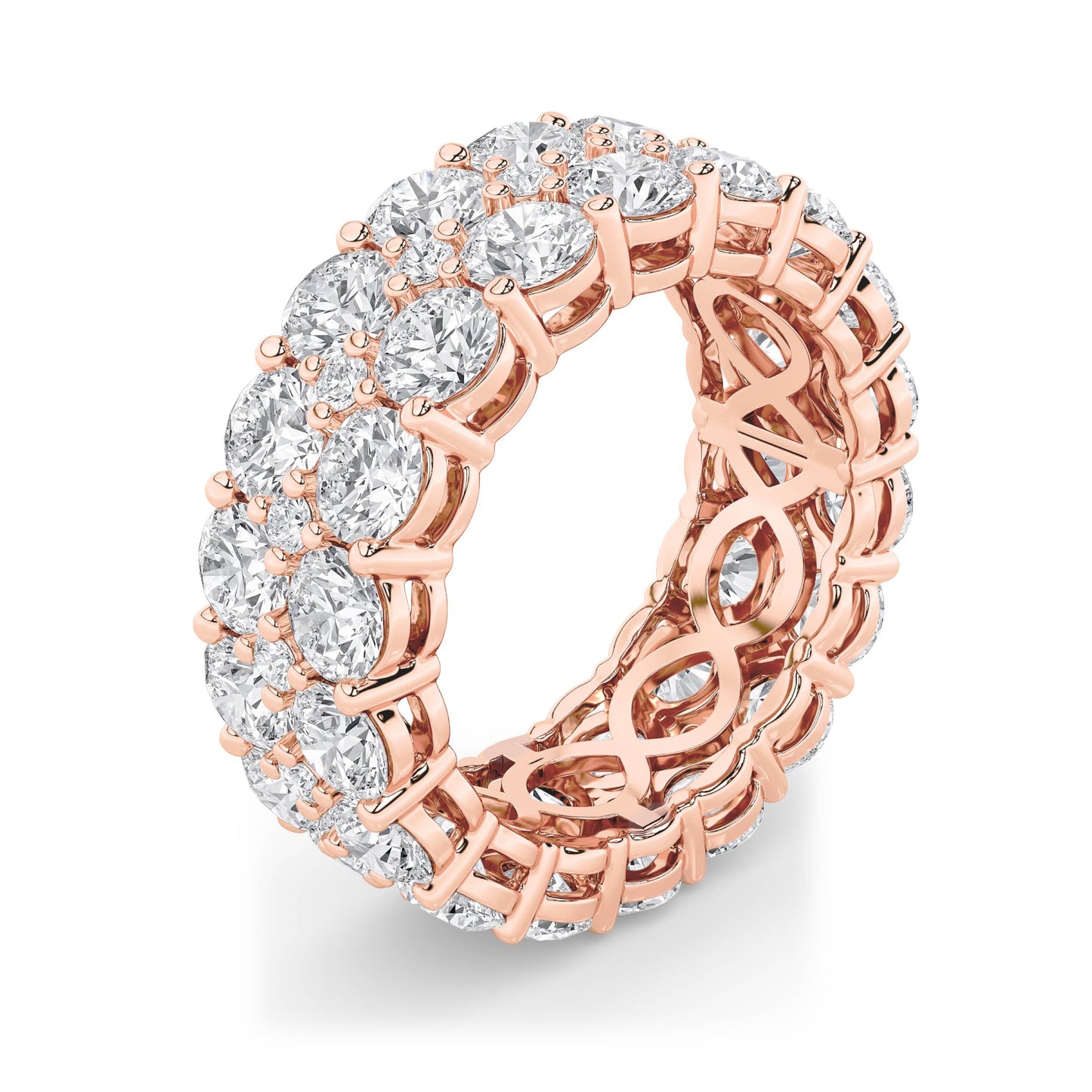 8Cttw Round Shaped Lab Grown Diamond (F/VS) Eternity Band Ring in 14K Gold
