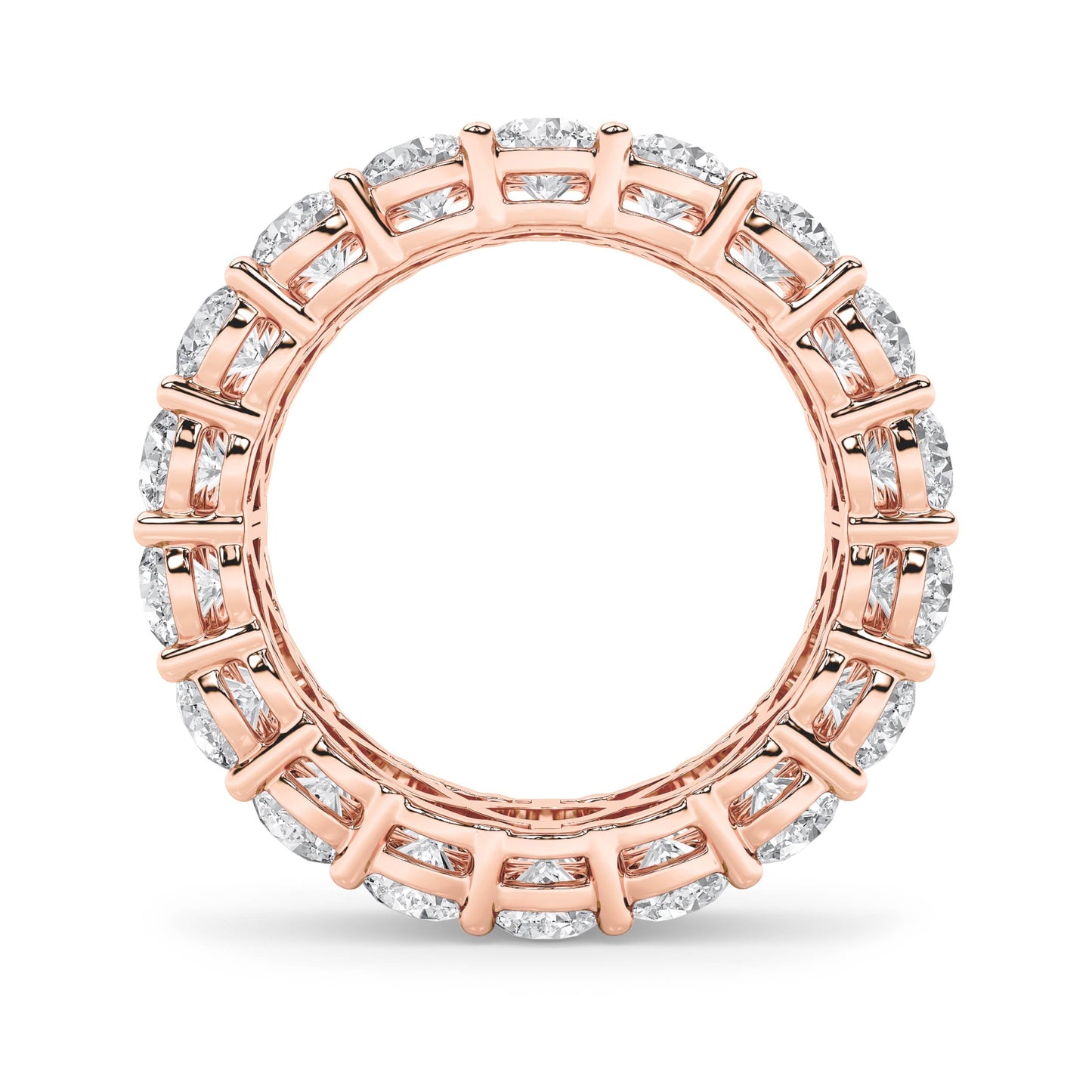 8Cttw Round Shaped Lab Grown Diamond (F/VS) Eternity Band Ring in 14K Gold