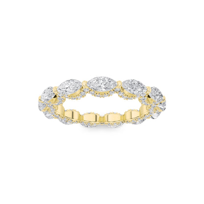 2.5Cttw Marquise Shaped Lab Grown Diamond (F/VS) Eternity Band Ring in 14K Gold