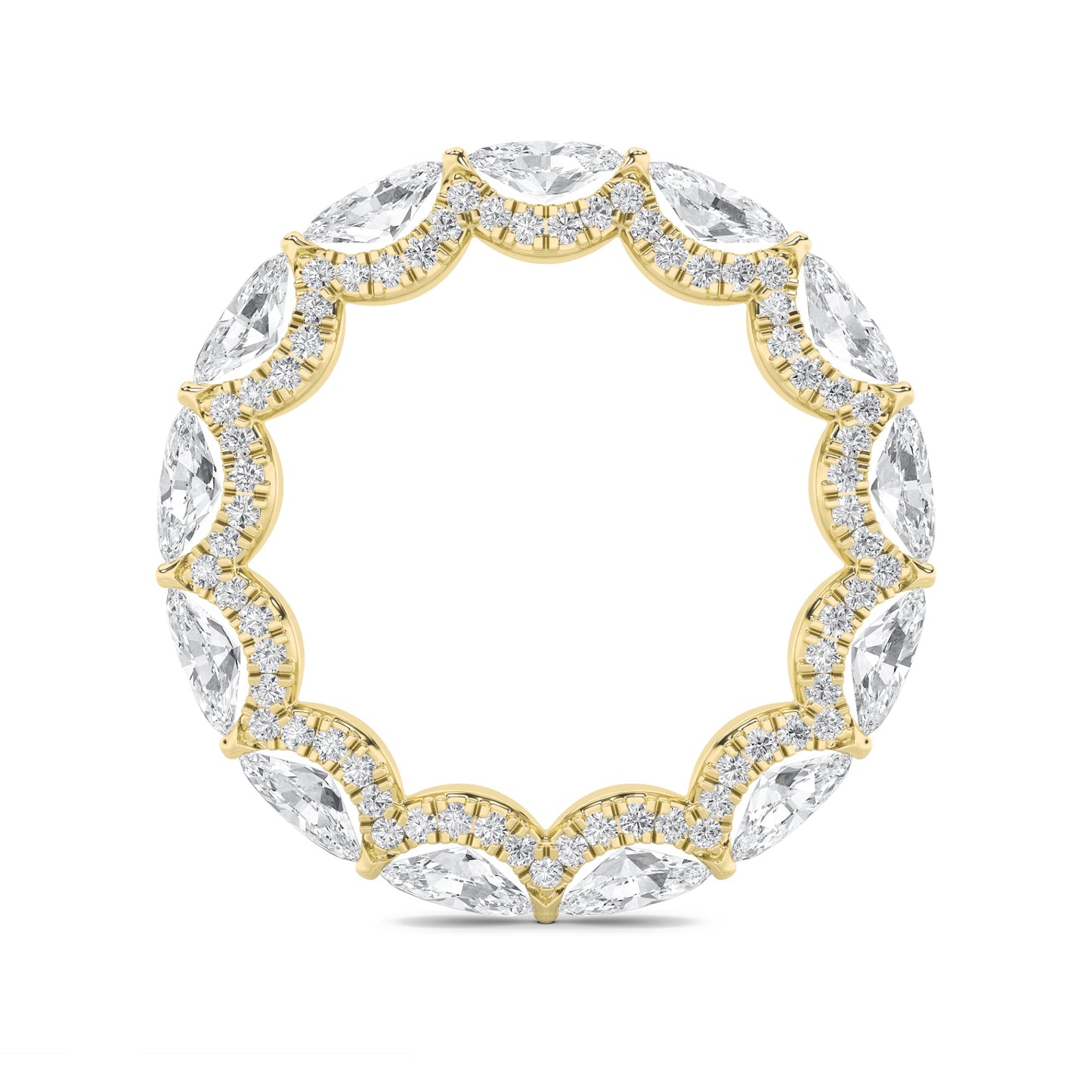 2.5Cttw Marquise Shaped Lab Grown Diamond (F/VS) Eternity Band Ring in 14K Gold