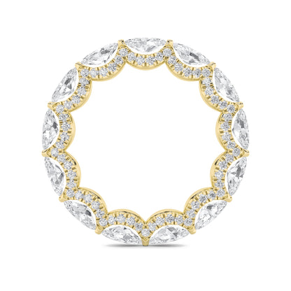 2.5Cttw Marquise Shaped Lab Grown Diamond (F/VS) Eternity Band Ring in 14K Gold