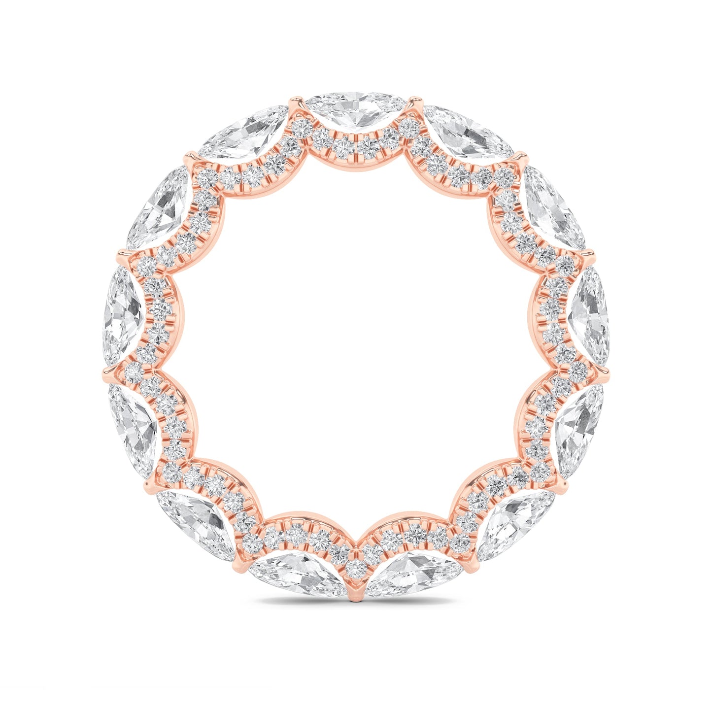 2.5Cttw Marquise Shaped Lab Grown Diamond (F/VS) Eternity Band Ring in 14K Gold