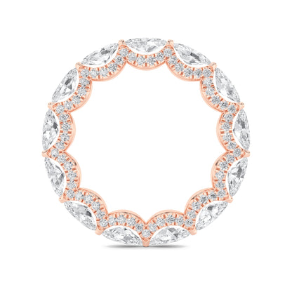 2.5Cttw Marquise Shaped Lab Grown Diamond (F/VS) Eternity Band Ring in 14K Gold