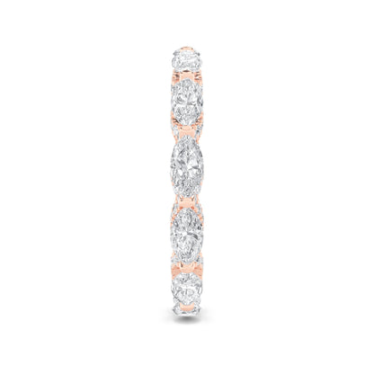 2.5Cttw Marquise Shaped Lab Grown Diamond (F/VS) Eternity Band Ring in 14K Gold