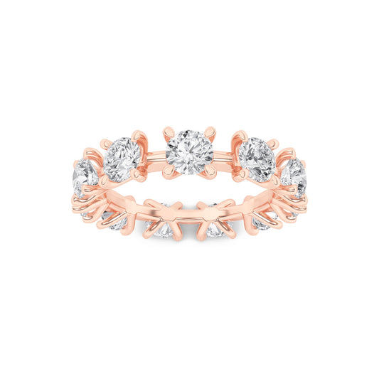 3Cttw Round Shaped Lab Grown Diamond (F/VS) Eternity Band Ring in 14K Gold