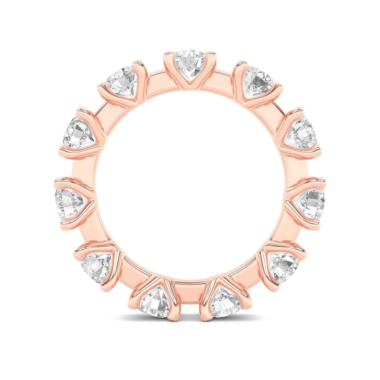 3Cttw Round Shaped Lab Grown Diamond (F/VS) Eternity Band Ring in 14K Gold