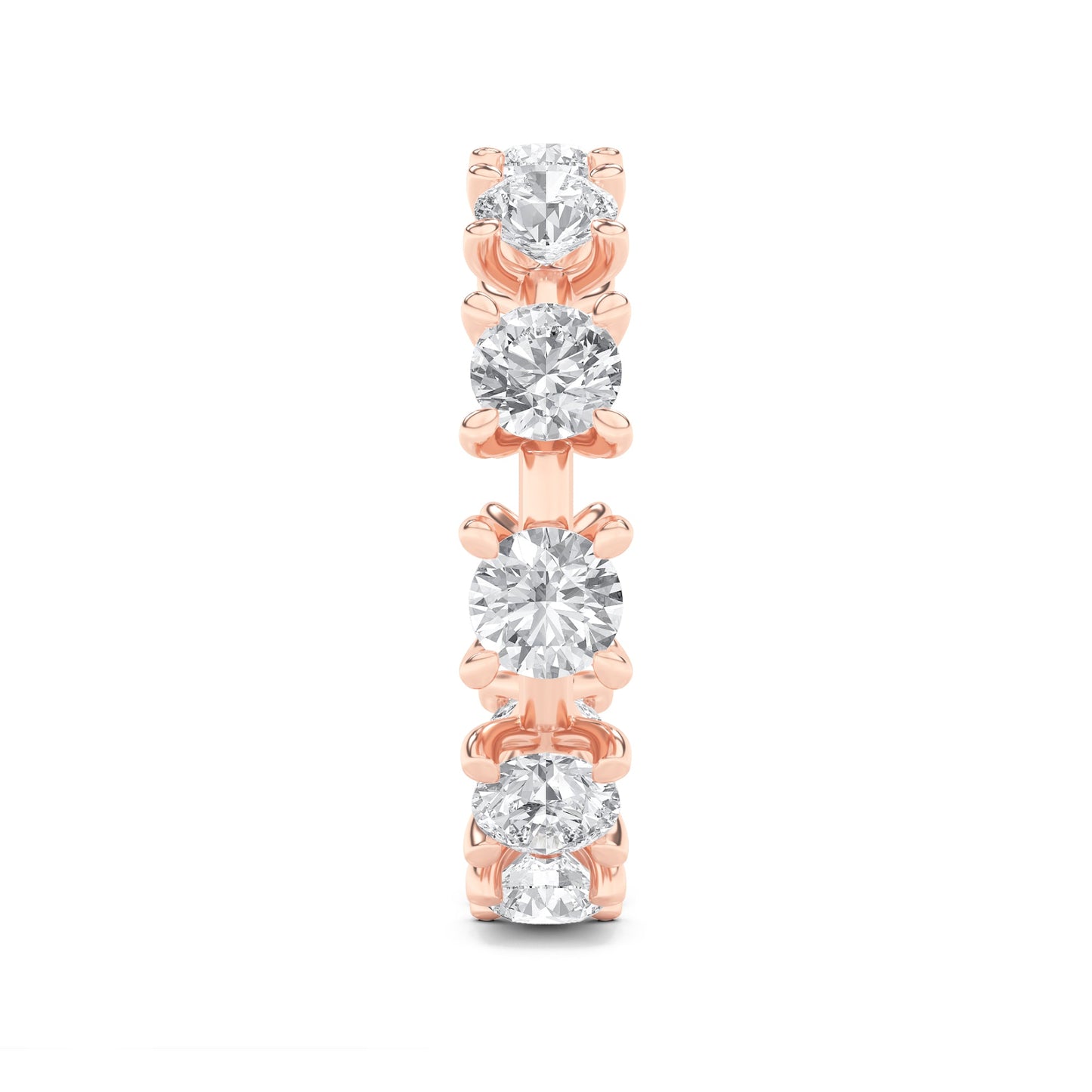 3Cttw Round Shaped Lab Grown Diamond (F/VS) Eternity Band Ring in 14K Gold
