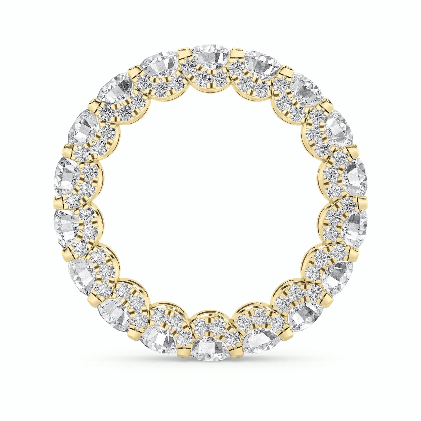 5Cttw Round Shaped Lab Grown Diamond (F/VS) Eternity Band Ring in 14K Gold