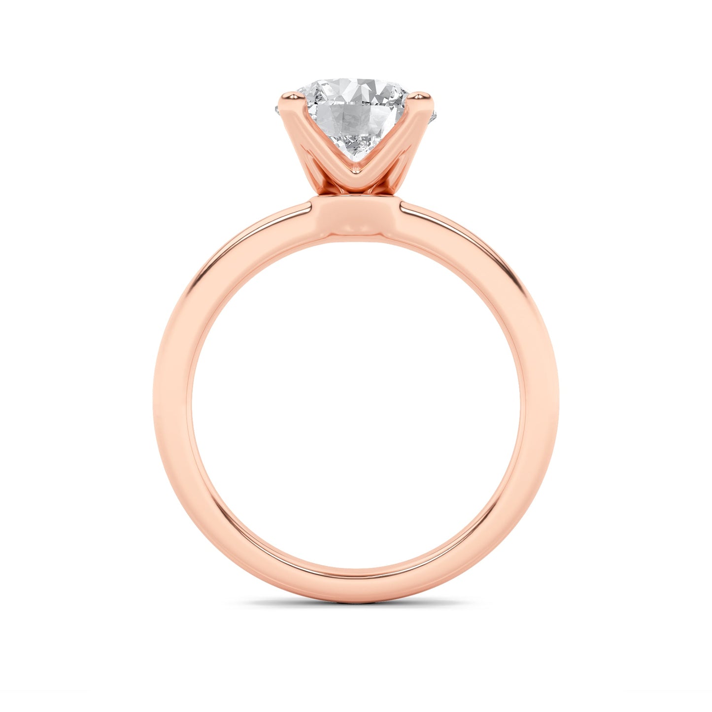 2Cttw Round Shaped Lab Grown Diamond (F/VS) Classic Solitaire Engagement Ring in 14K Gold
