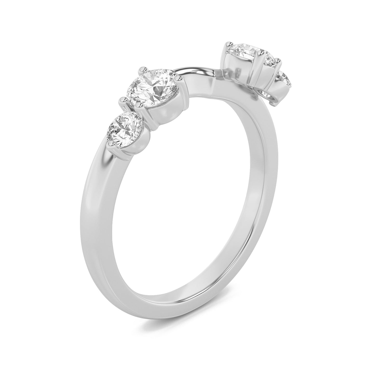 0.75Cttw Round Shaped Lab Grown Diamond (F/VS) Fashion Wrap Ring in 14K Gold