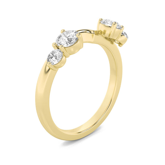 0.75Cttw Round Shaped Lab Grown Diamond (G/VS) Fashion Wrap Ring in 14K Gold