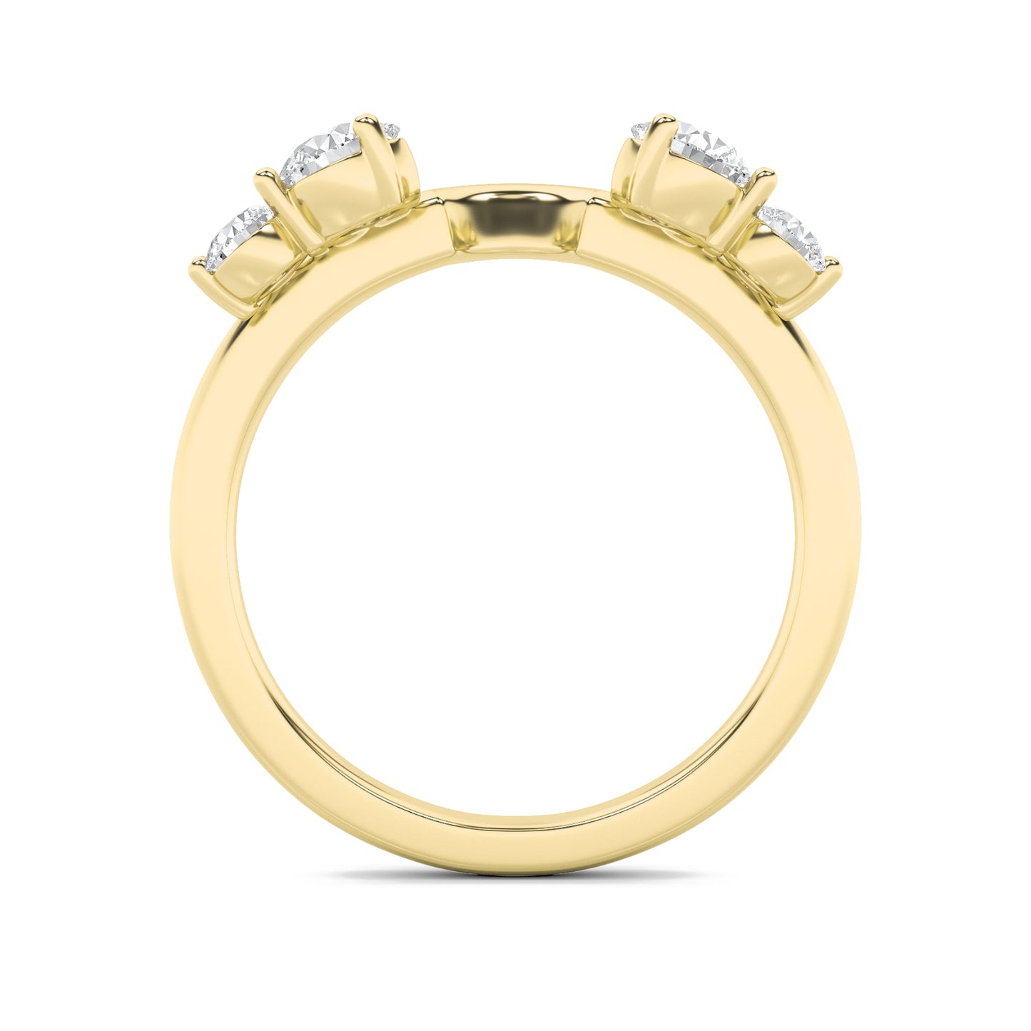 0.75Cttw Round Shaped Lab Grown Diamond (G/VS) Fashion Wrap Ring in 14K Gold