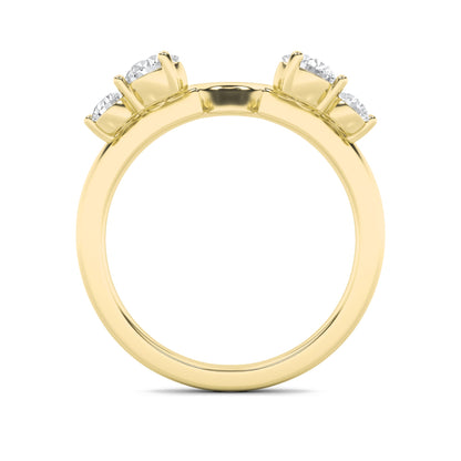 0.75Cttw Round Shaped Lab Grown Diamond (G/VS) Fashion Wrap Ring in 14K Gold