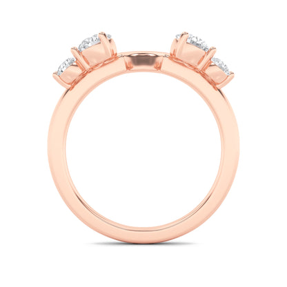 0.75Cttw Round Shaped Lab Grown Diamond (F/VS) Fashion Wrap Ring in 14K Gold