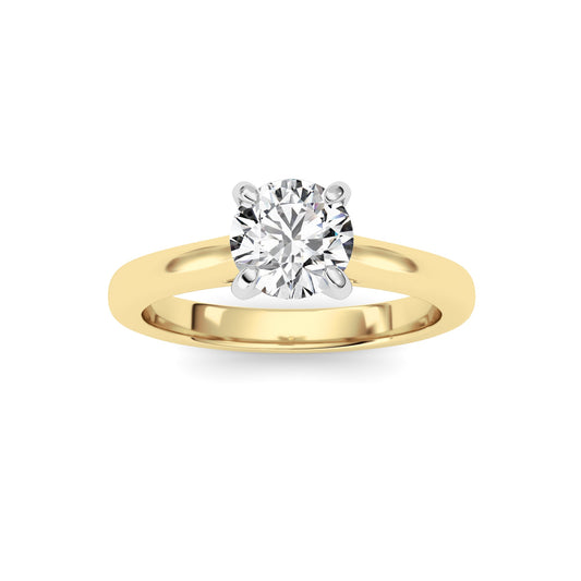 0.75Cttw Round Shaped Lab Grown Diamond (E/VS) Classic Solitaire Engagement Ring in 14K Gold