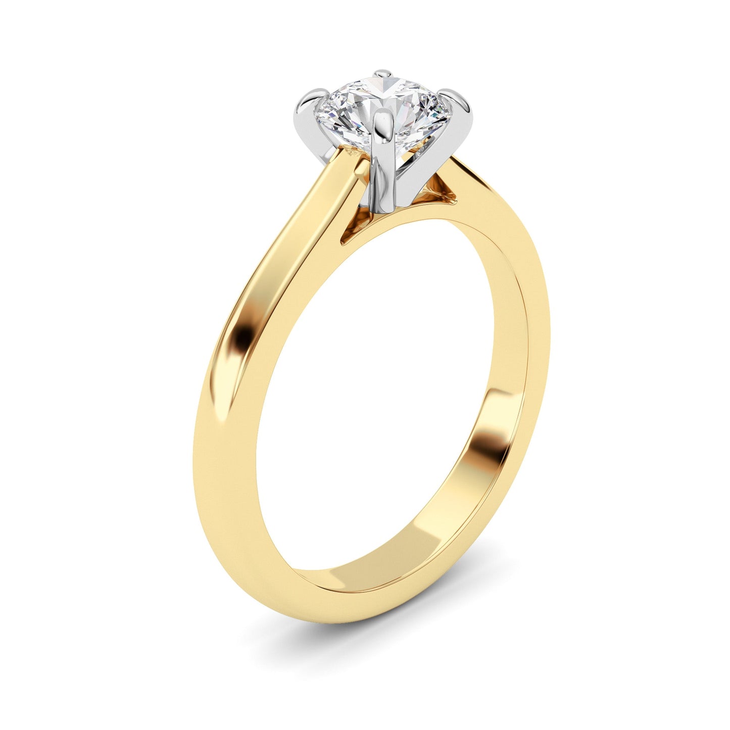 1Cttw Round Shaped Lab Grown Diamond (E/VS) Classic Solitaire Engagement Ring in 14K Gold