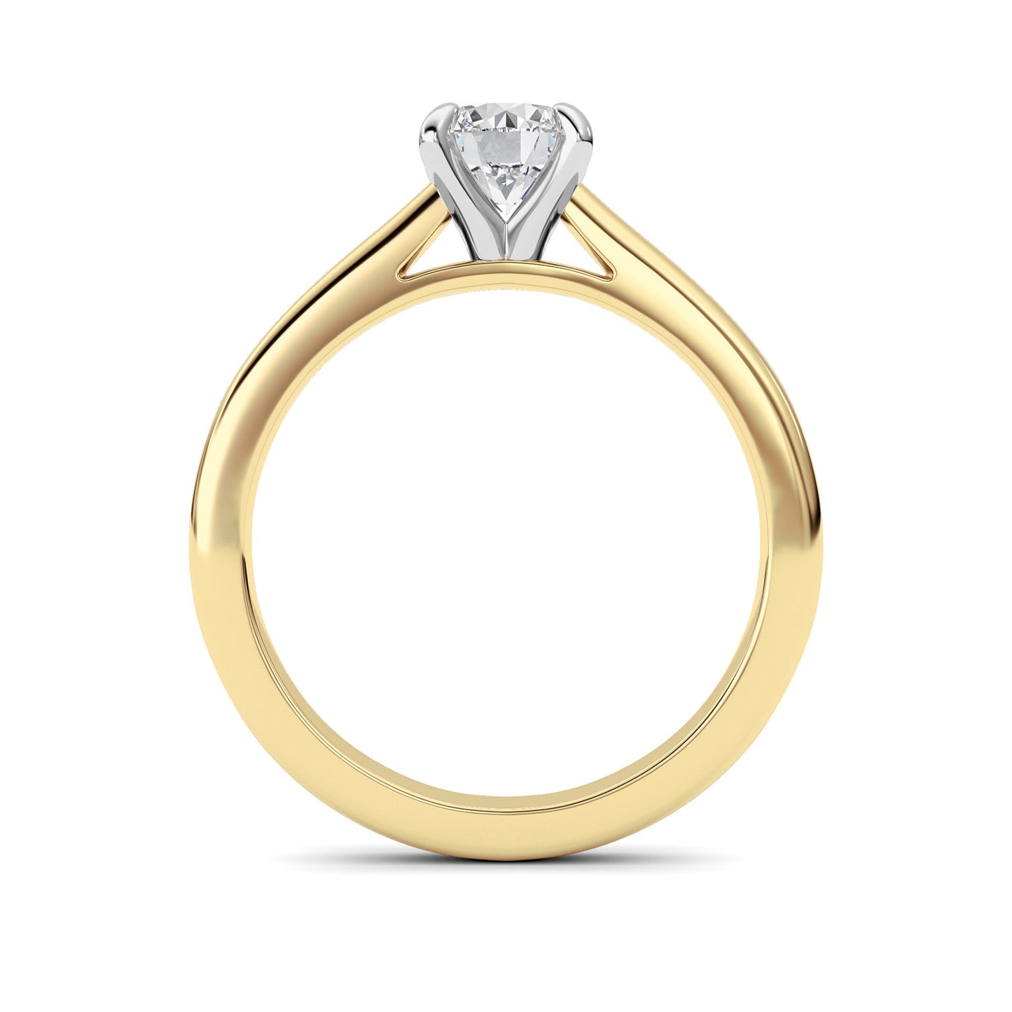 1Cttw Round Shaped Lab Grown Diamond (E/VS) Classic Solitaire Engagement Ring in 14K Gold
