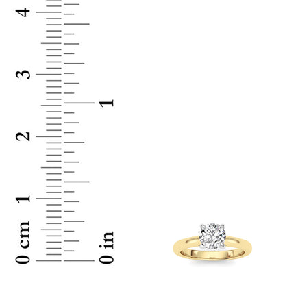 1Cttw Round Shaped Lab Grown Diamond (E/VS) Classic Solitaire Engagement Ring in 14K Gold