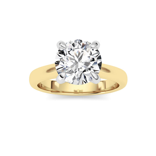 2Cttw Round Shaped Lab Grown Diamond (E/VS) Classic Solitaire Engagement Ring in 14K Gold