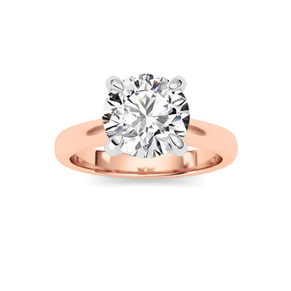 2Cttw Round Shaped Lab Grown Diamond (E/VS) Classic Solitaire Engagement Ring in 14K Gold