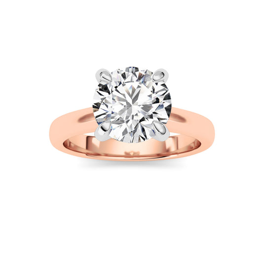 2Cttw Round Shaped Lab Grown Diamond (E/VS) Classic Solitaire Engagement Ring in 14K Gold