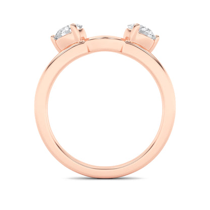 1Cttw Round Shaped Lab Grown Diamond (F/VS) Wrap Ring in 14K Gold