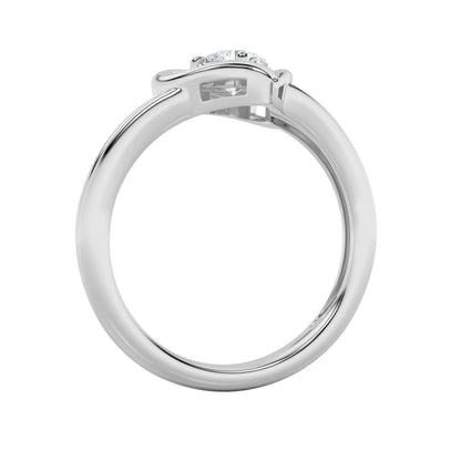 0.5Cttw Round Shaped Lab Grown Diamond (F/VS) Heart Shaped Ring in 14K Gold