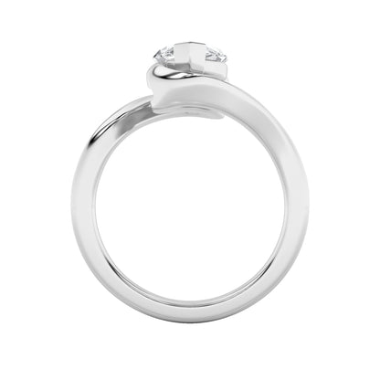 2Cttw Marquise Shaped Lab Grown Diamond (F/VS) Swirl Engagement Ring in 14K Gold