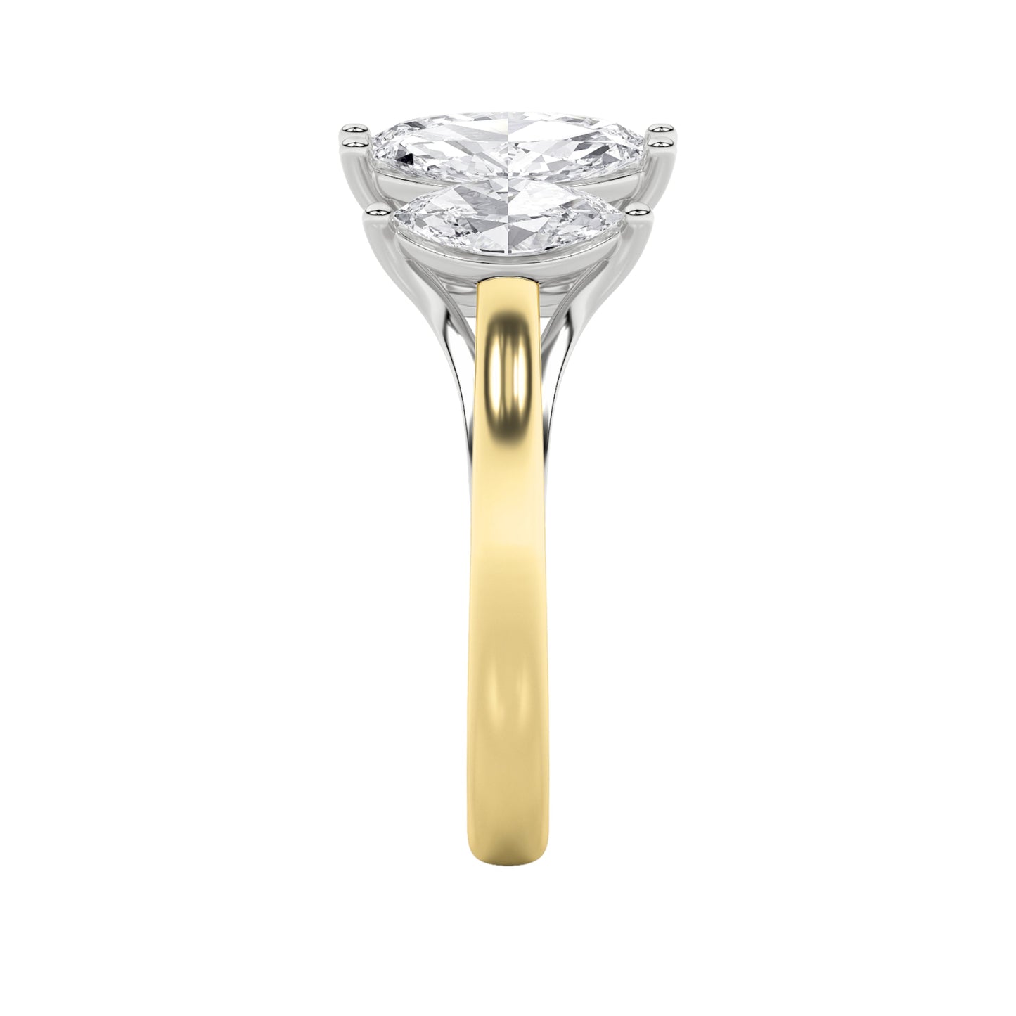 2.5Cttw Marquise Shaped Lab Grown Diamond (F/VS) Five Stone Ring in 14K Gold